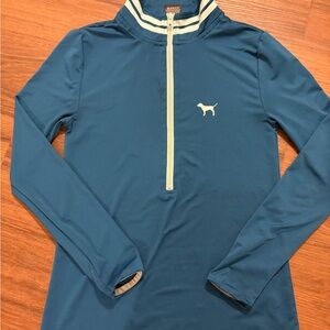 PINK Victoria's Secret Teal Long Sleeve Half-Zip Pullover